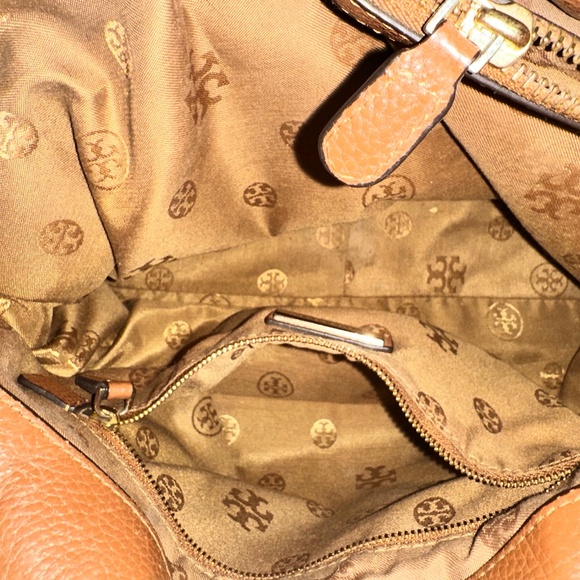 Tory Burch Serif T Cognac Tote Large Crossbody Strap and Top Handles - Picture 7 of 9